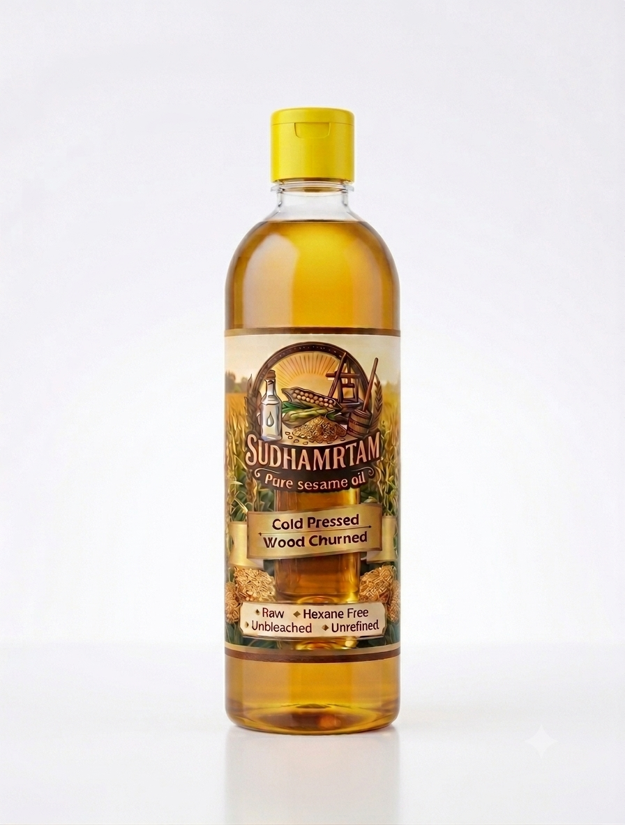 Sesame Oil - Wood-Churned Cold Pressed 